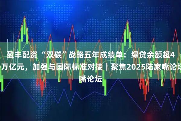 盈丰配资 “双碳”战略五年成绩单：绿贷余额超40万亿元，加强与国际标准对接｜聚焦2025陆家嘴论坛