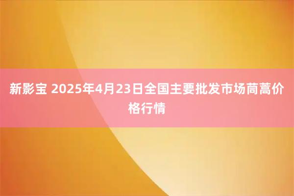 新影宝 2025年4月23日全国主要批发市场茼蒿价格行情