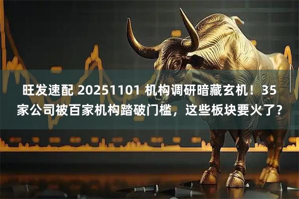 旺发速配 20251101 机构调研暗藏玄机！35家公司被百家机构踏破门槛，这些板块要火了？